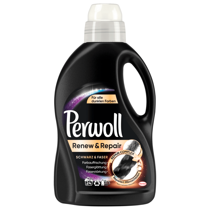 Perwoll Waschmittel Flüssig Renew & Repair Schwarz & Faser 1,44l, 24WL